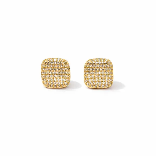 Gold_Plated_Cushion_Square_Full_Pave_Cz_Stud_Earrings_For_Women